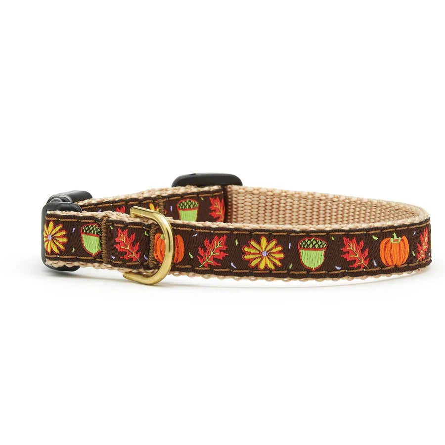 Harvest Time Dog Collar - Adjustable Pet Collar for Small Medium Large Dogs, Autumn Pumpkin Pattern, Durable Nylon with Metal Buckle - Perfect for Fall Walks, Pumpkin Patch Visits & Halloween Costumes
