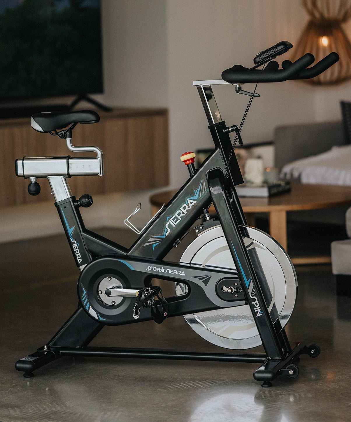 Sierra Spin Bike - Indoor Cycling Exercise Bike for Home Gym, Cardio Workout Equipment with LCD Monitor & Adjustable Resistance - Perfect for Home Fitness, Weight Loss & Cycling Training