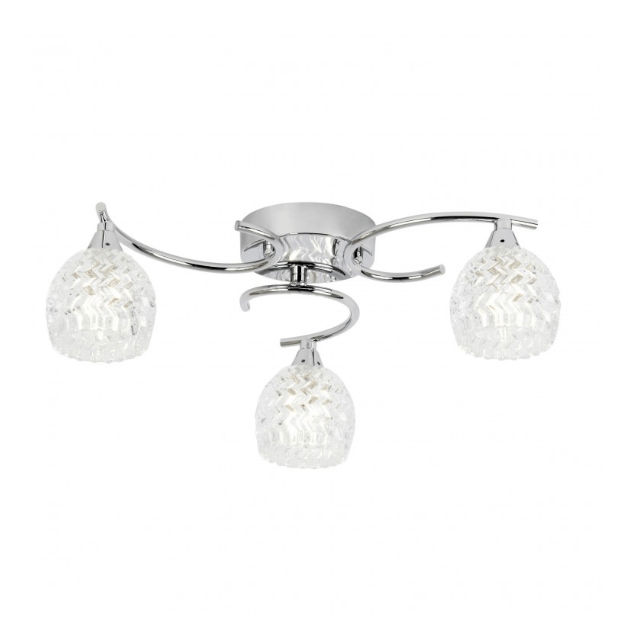 Boyer 3Lt Ceiling Lamp in Chrome/Antique Brass - Modern Chandelier Lighting for Living Room, Bedroom & Dining Room
