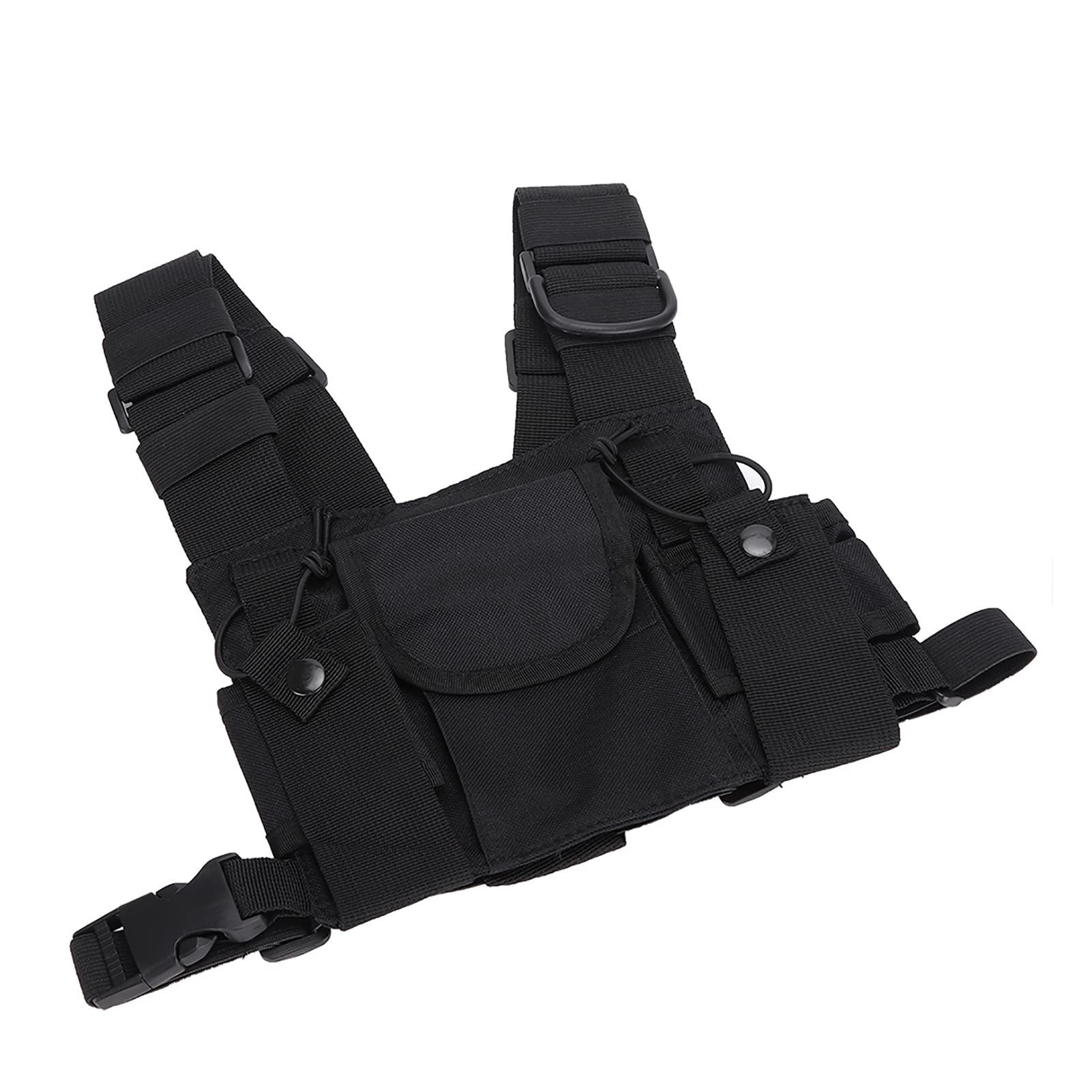 Military-Grade Tactical Radio Holster - Universal Chest Pouch for Walkie Talkies, Durable Firefighter Gear with Harness - Perfect for Workshops, Construction Sites & Emergency Response Teams