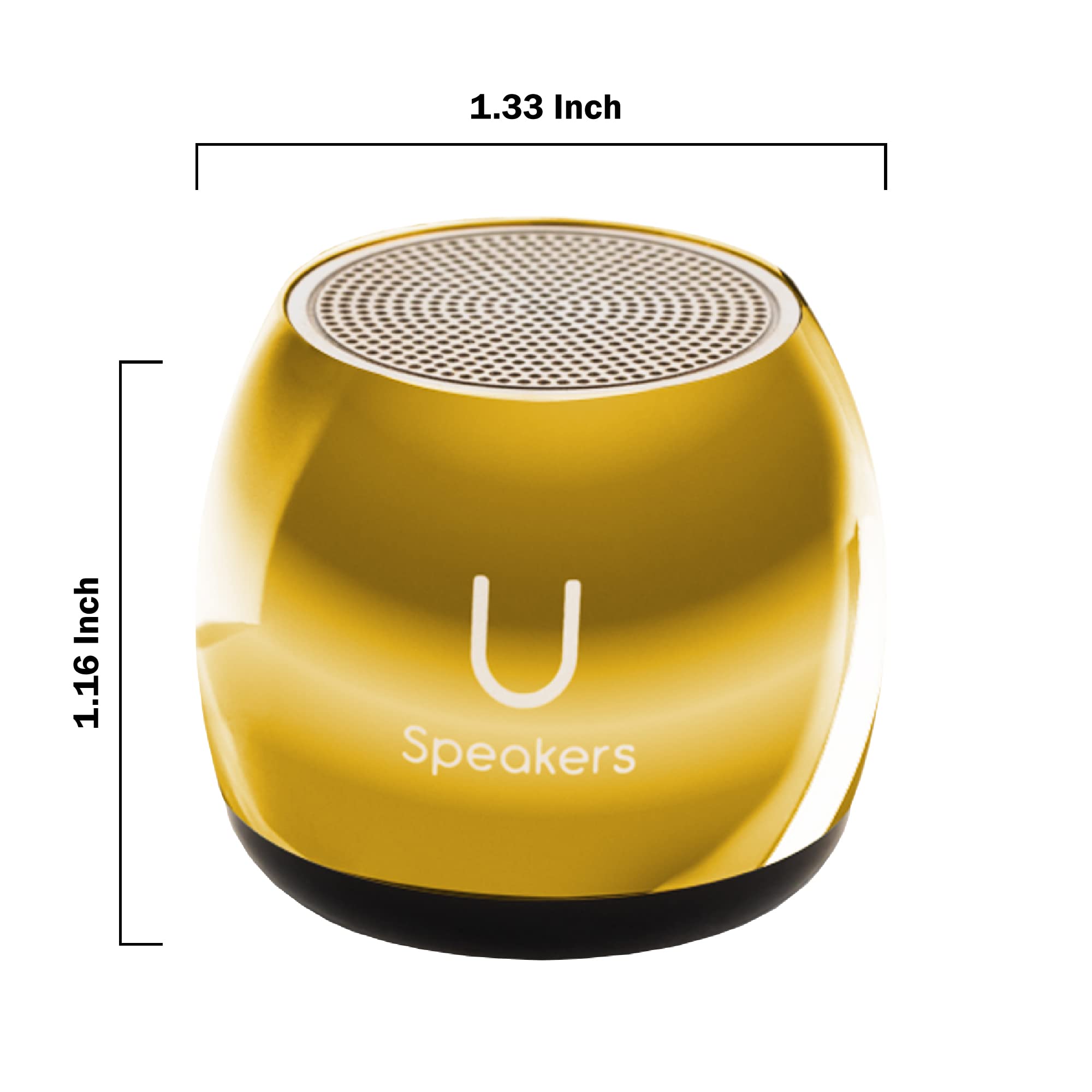 Premium 2-Pack U Speakers - Wireless Bluetooth Computer Speakers with Built-in Mic & Selfie Remote Control for Desktop, Laptop, PC, Tablet - Mirror Gold | Perfect for Home Office, Gaming & Video Conferencing