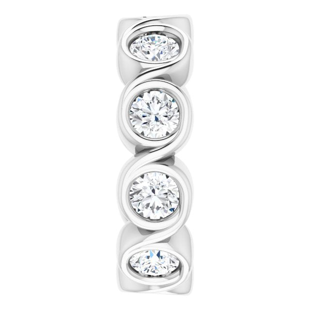 3.30 Carat Bezel Set Round Diamond Eternity Band for Women - Wedding, Anniversary & Special Occasion Jewelry Gift