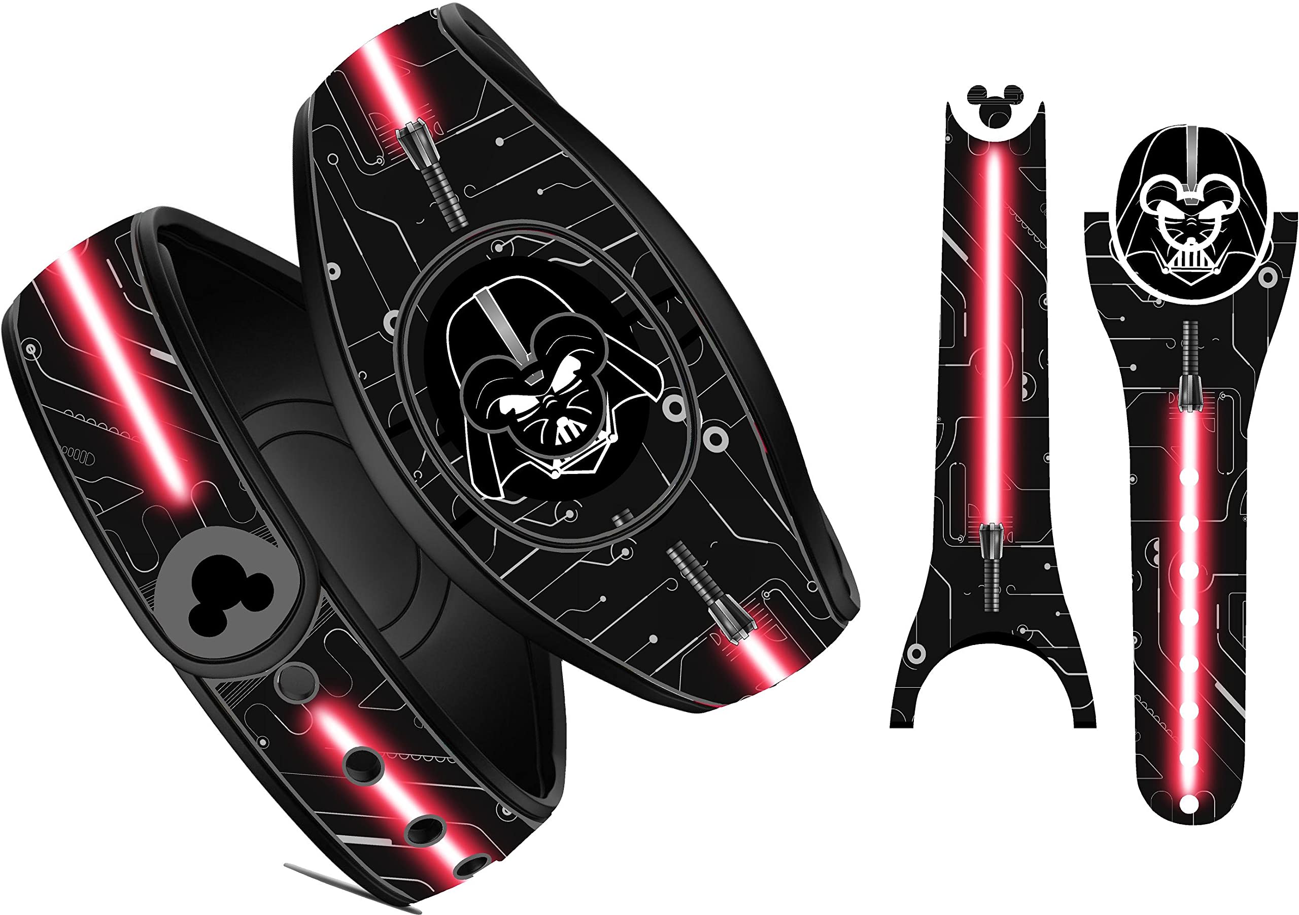Disney MagicBand 2 Skin Sticker - Red Lightsaber Lord Warrior Wrap Decal | Star Wars Inspired Accessory for Theme Parks & Cosplay