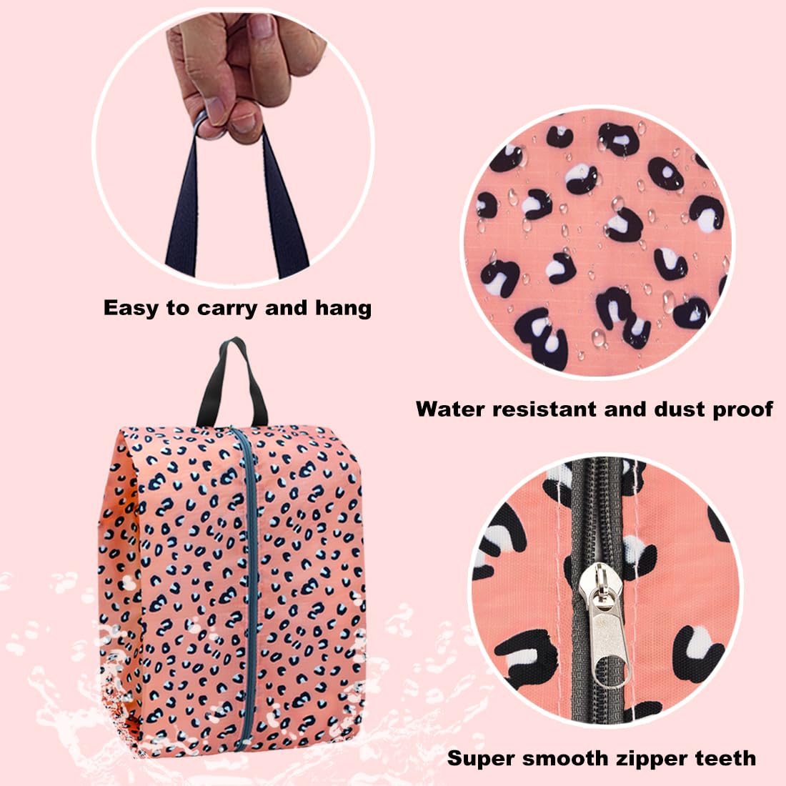 4-Pack Waterproof Nylon Shoe Bags with Zipper for Travel - Durable Shoe Storage Organizer for Men & Women - Perfect for Gym, Vacation & Business Trips