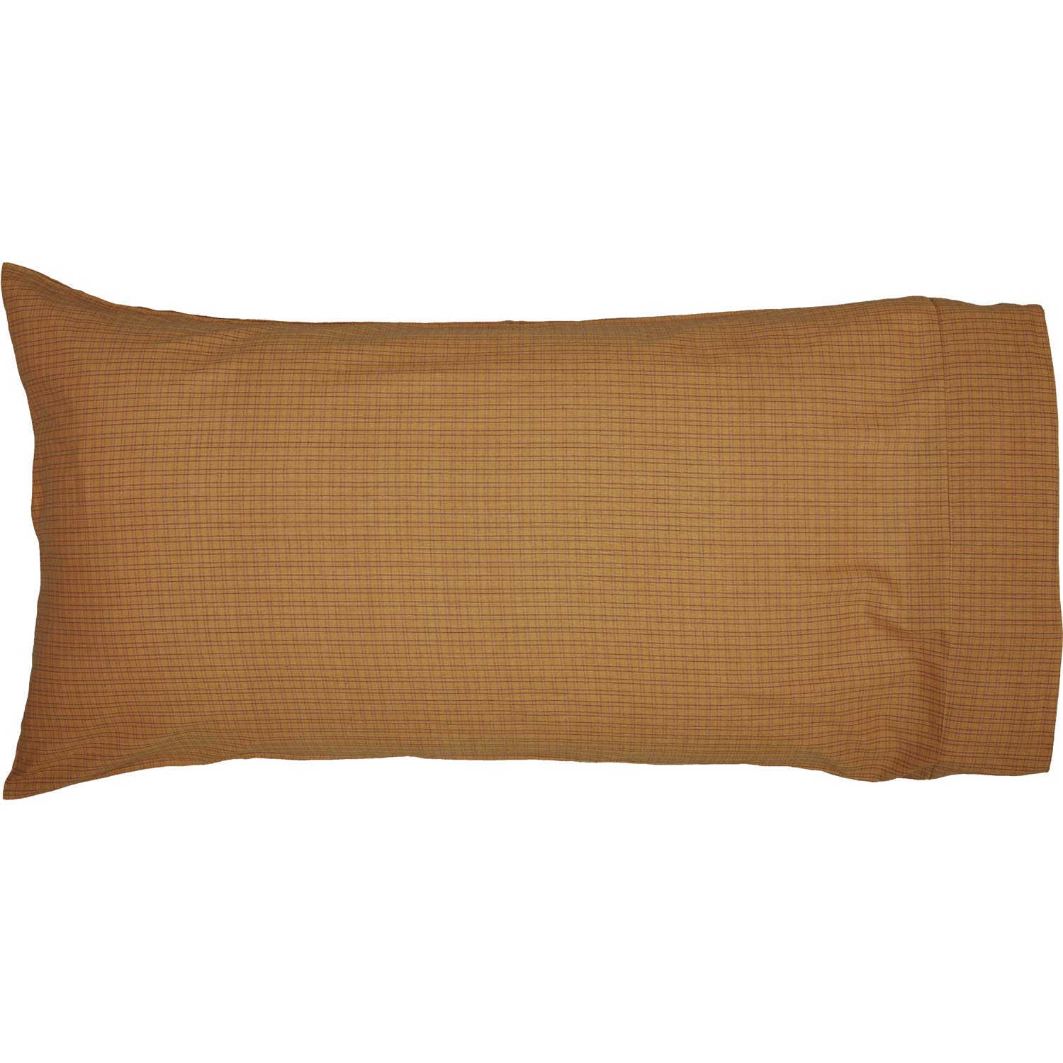 VHC Brands Stratton Star Cotton Primitive King Pillow Case Set of 2 - Dark Khaki Tan for Farmhouse & Rustic Bedroom Decor