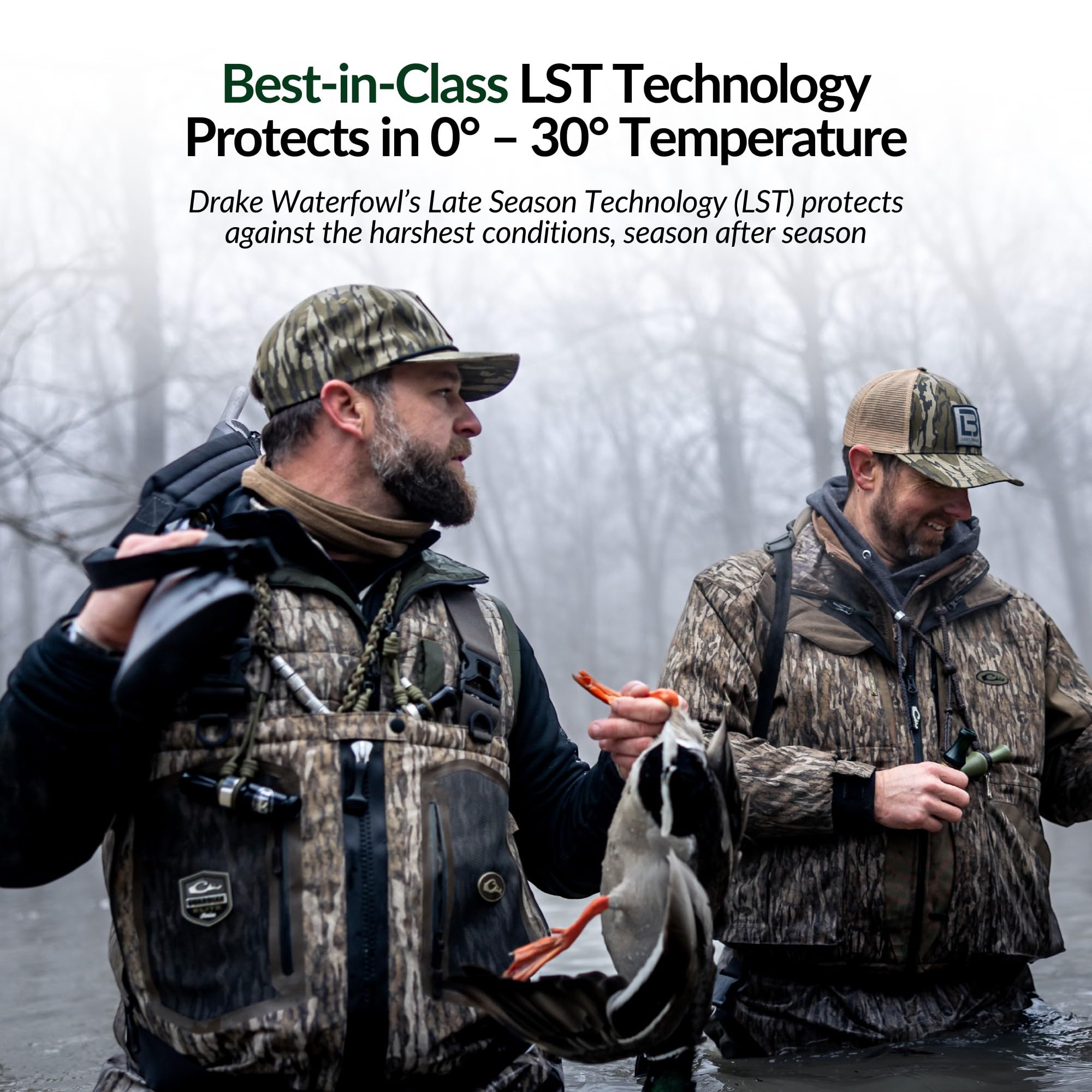 Drake Waterfowl® LST Guardian Flex™ Double Down Eqwader™ - Waterproof & Breathable Insulated Hunting Jacket for Men | Warm Winter Waterfowl Hunting Gear | Ideal for Duck Hunting, Goose Hunting & Outdoor Adventures