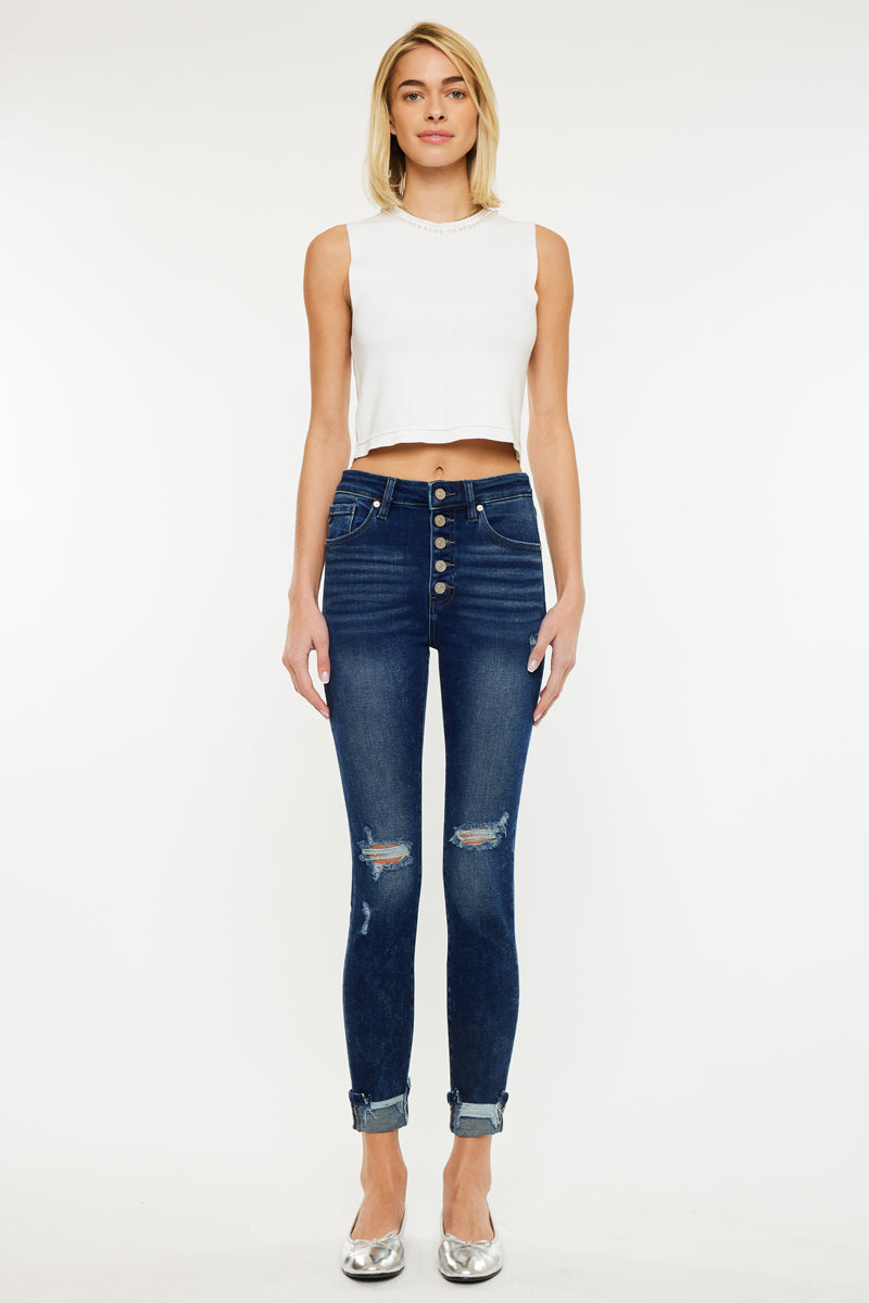 Canary High Rise Ankle Skinny Jeans for Women - Slim Fit Stretch Denim Pants, Comfortable & Trendy - Perfect for Casual Outfits, Workwear and Night Out