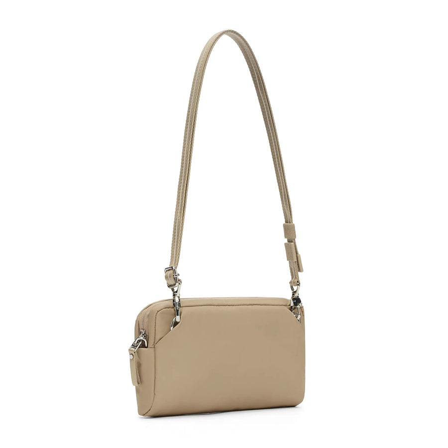 PACSAFE Women's 3-in-1 Anti-Theft Crossbody Sling Bag - Light Taupe | RFID Protection, Travel & Everyday Use | Perfect for Commuting, Shopping & City Exploration