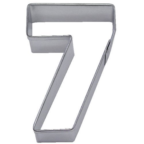 Number 7 Tin Cookie Cutter - 3 Inch Stainless Steel Baking Tool (B1467x) for Christmas Cookies, Birthday Cakes & DIY Dessert Decorations