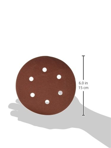 POWERTEC 180 Grit 6 Inch Sanding Discs, 25 Pack - Hook and Loop Backing, 6-Hole Aluminum Oxide Sandpaper Pads for Woodworking, Paint Removal & Surface Preparation - Compatible with Random Orbital, Air, Pneumatic & DA Sanders - Ideal for DIY Projects & Professional Wood Finishing (45218)