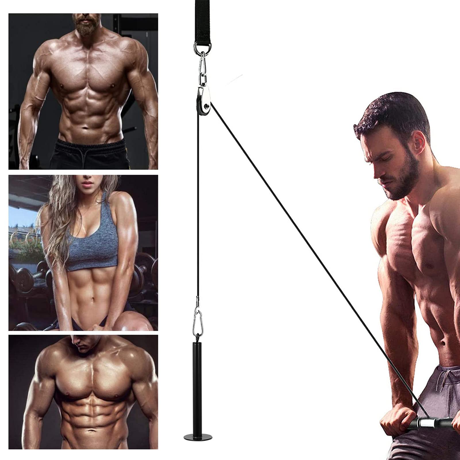 BESPORTBLE 2-Pack Adjustable Pulley Straps for Clothes Hanging, Fitness Training & Outdoor Activities - Heavy Duty Polyester Hanging Ropes with Pulleys for Camping, Baby Resistance Bands & Home Gym Accessories