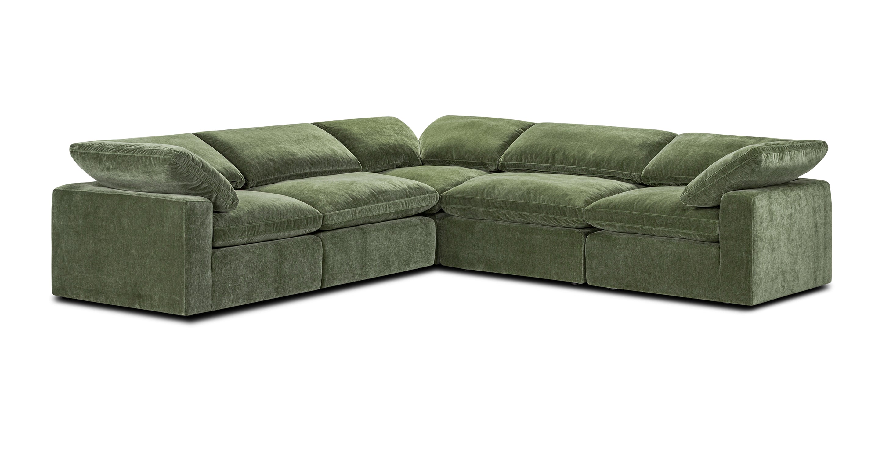 5-Piece Aspen Modular Corner Sectional Sofa Set - Modern L-Shaped Couch with Reversible Chaise for Living Room, Family Room & Home Theater