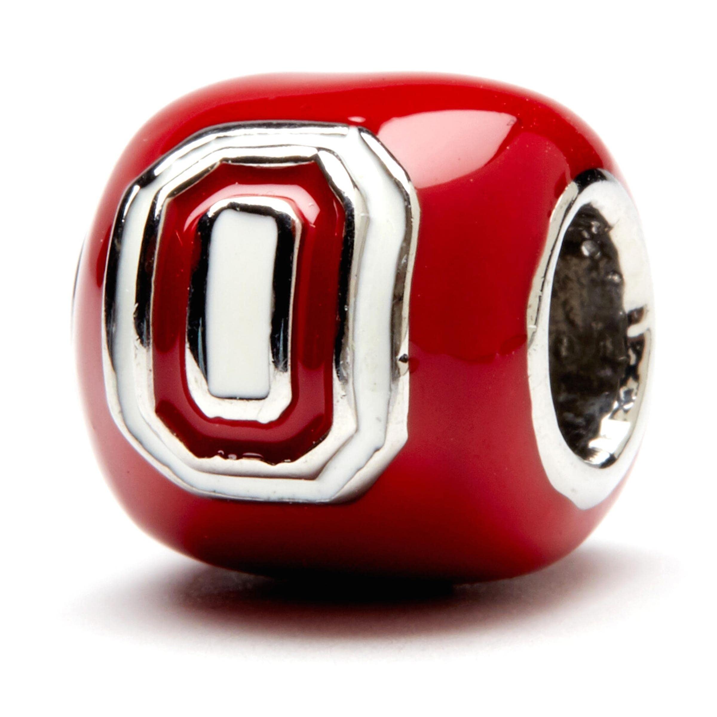 Ohio State Buckeye Charms for Bracelets - Hypoallergenic Stainless Steel Beads (Scarlet Block O & Buckeye Leaf) - Perfect OSU Football Gifts for Fans, Game Day Jewelry & Alumni Pride Accessories