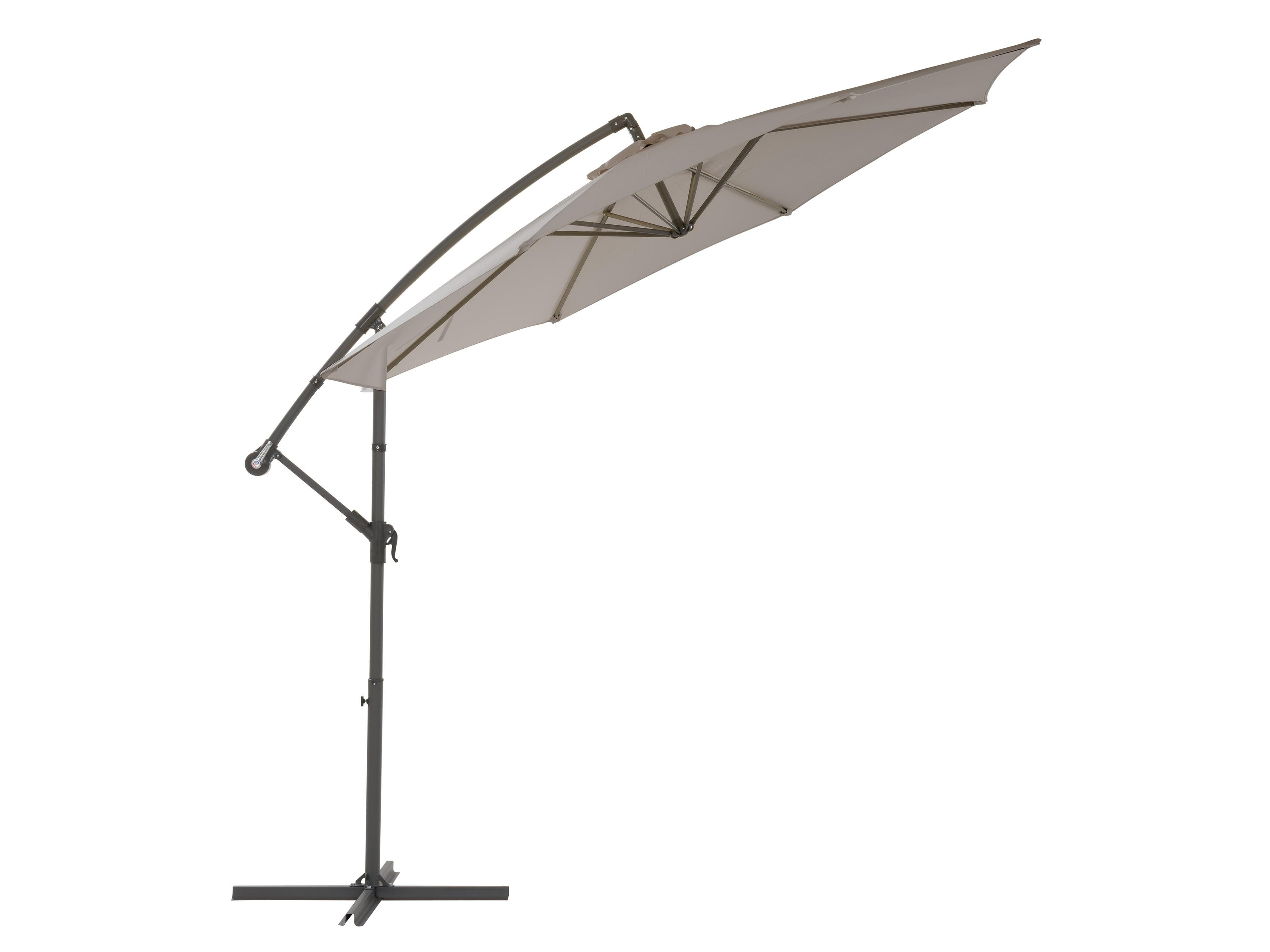 9.5ft Tilting Offset Patio Umbrella - Grey Outdoor Sun Shade for Poolside, Deck, and Garden Relaxation