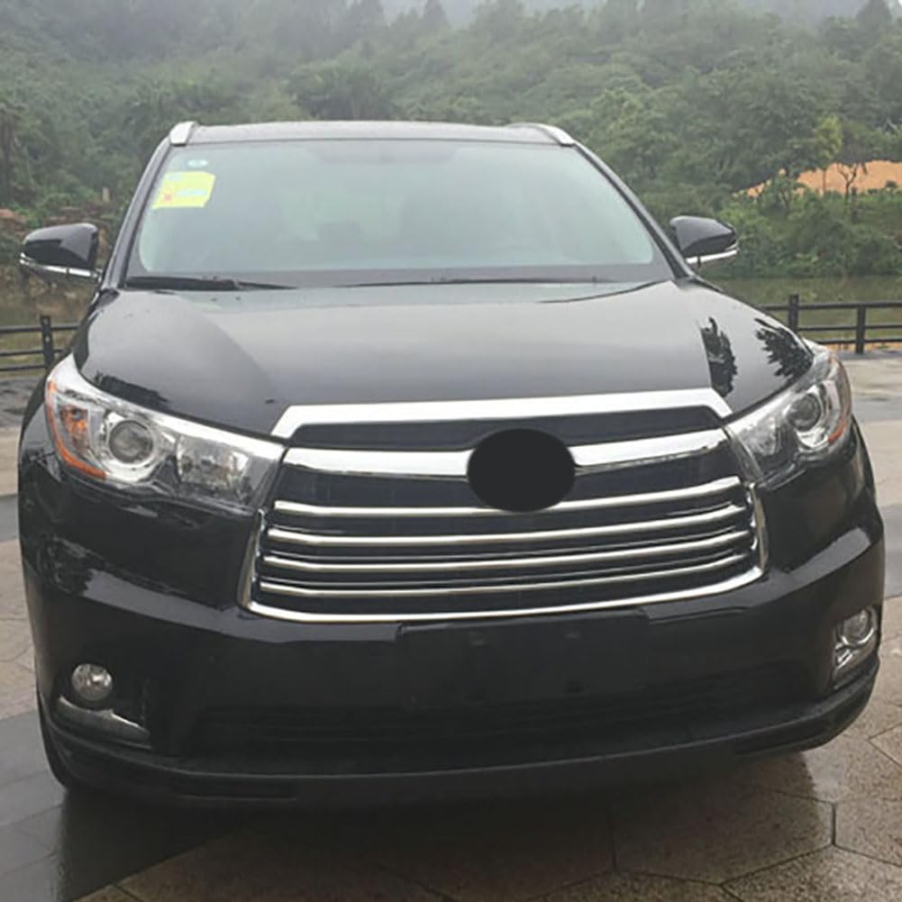 2015-2019 Toyota Highlander Chrome Front Hood Grill Cover - OEM Style Replacement Grille Trim for Enhanced Style & Protection | Perfect for Car Upgrades, Off-Road Adventures & Daily Driving