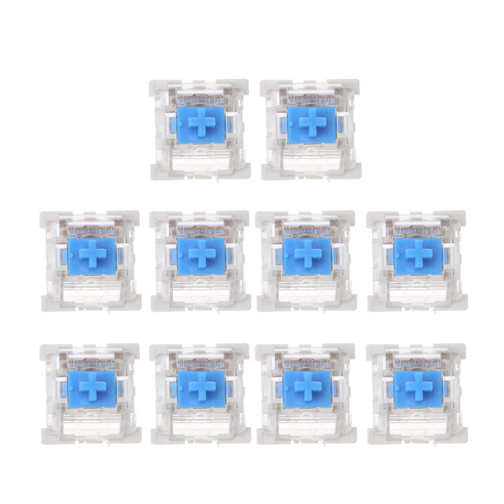 10Pcs Blue 3-Pin Mechanical Keyboard Switches - Compatible with Cherry MX Keyboards - Perfect for Keyboard Testing, Custom Builds & Gaming Enthusiasts