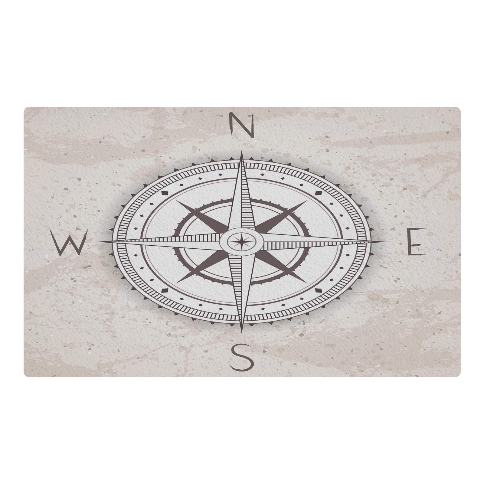 Compass Rose Doormat - Non-Slip Indoor/Outdoor Entryway Rug with Wind Rose Arrow Design (15.7x23.6 Inch) - Perfect for Home, Office, or Cabin Decor - Great Gift for Travelers & Adventurers