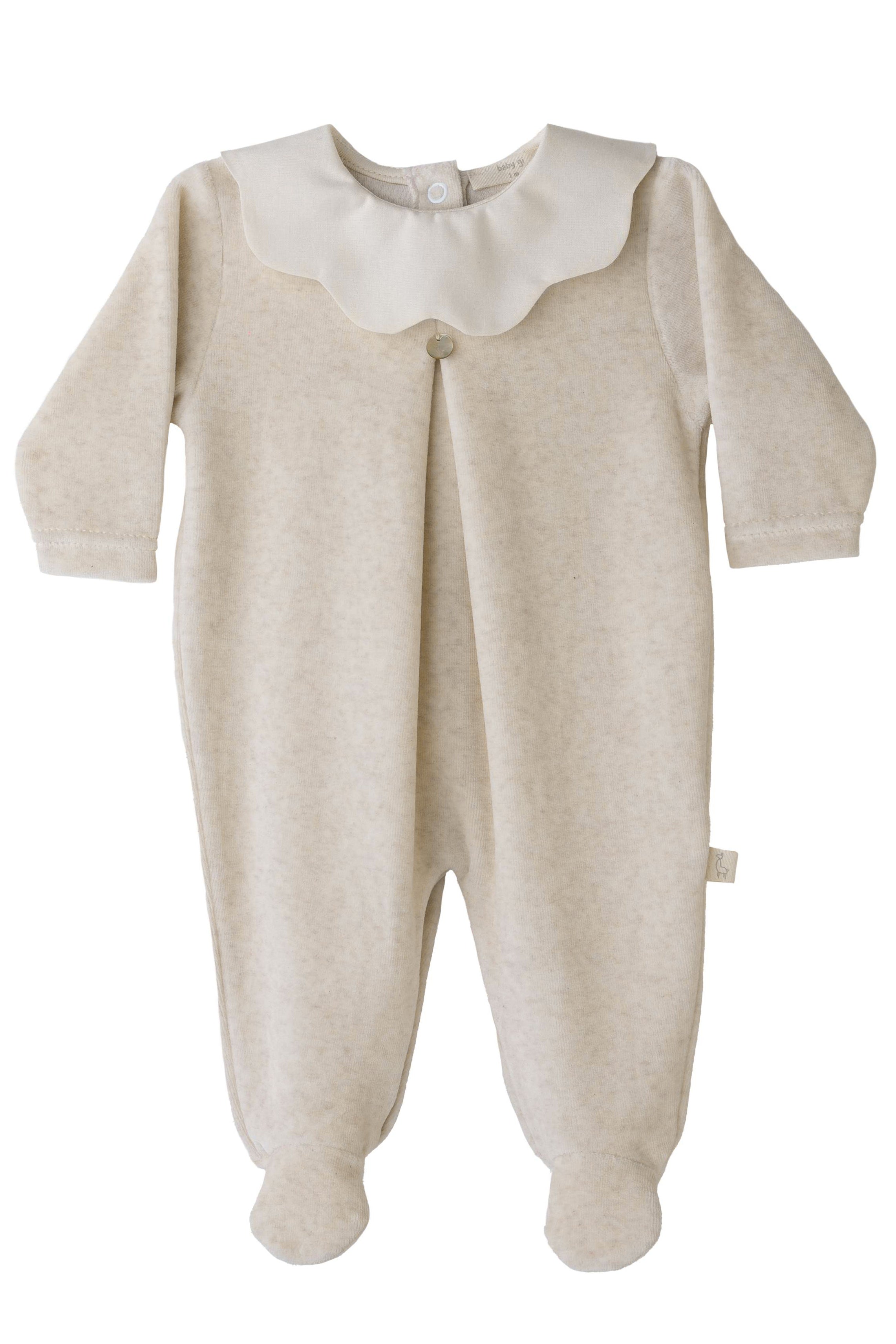 True Scalloped Collar Velour Sleepsuit for Women - Soft & Cozy Winter Pajama Set - Perfect for Christmas, Lounge Wear & Bedtime Comfort