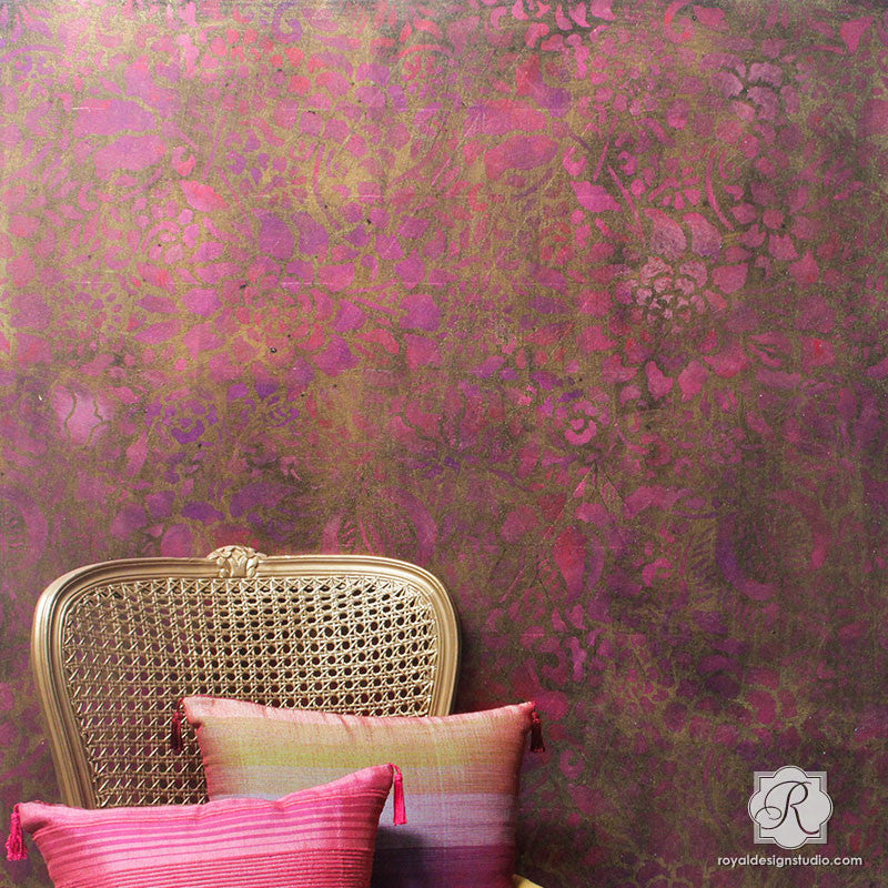 Francesca Floral Damask Wall Stencil - Reusable DIY Painting Template for Home Decor, Bedroom & Nursery Wall Art - Perfect for Accent Walls, Furniture Upcycling and Creative Projects