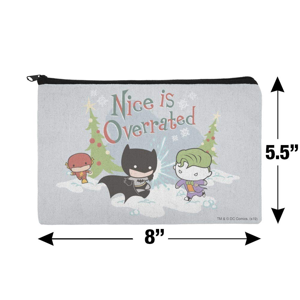 Batman Joker 'Nice is Overrated' Pencil Pen Organizer Zipper Pouch Case - Perfect for School, Office & Comic Book Fan Collections