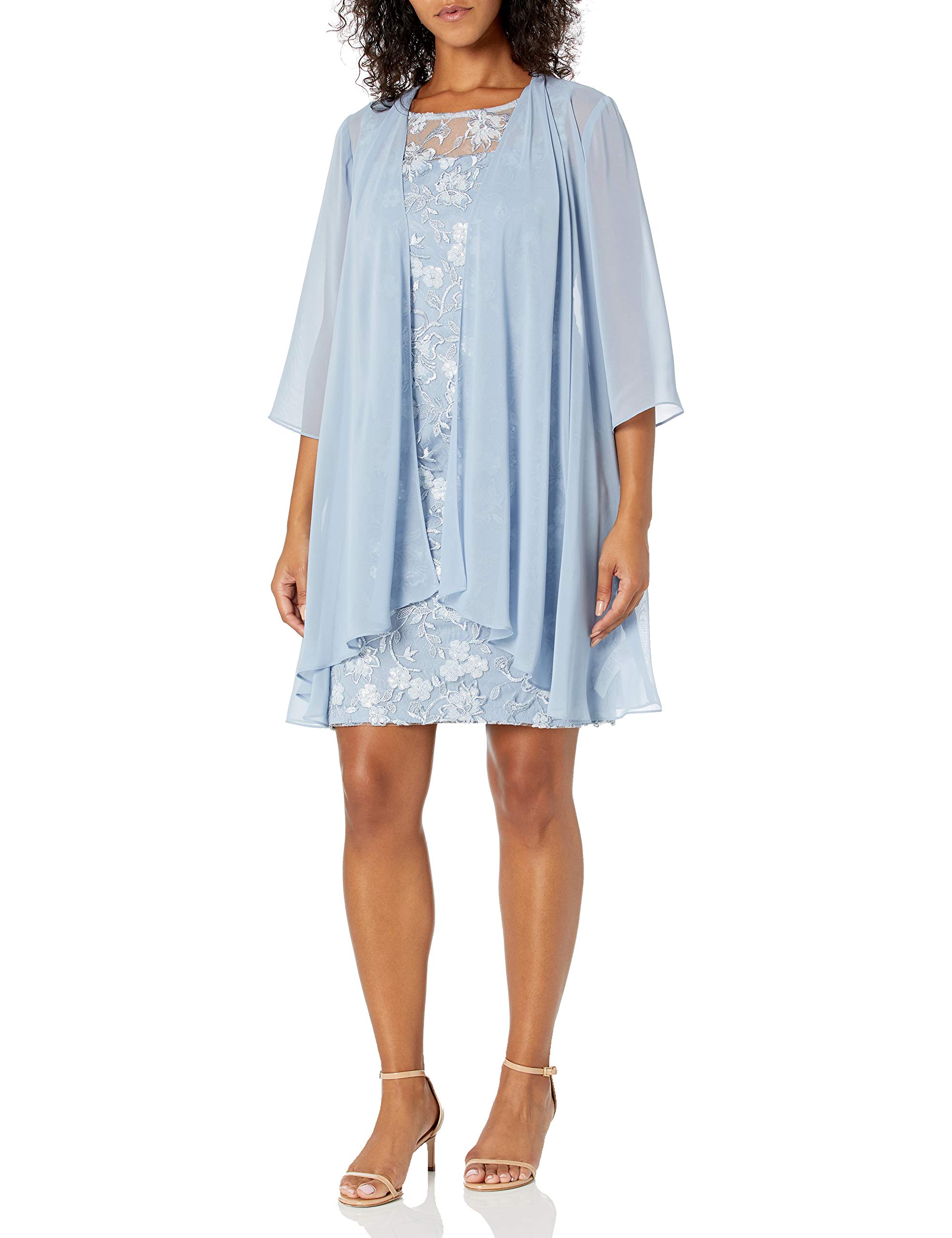 Alex Evenings Women's Embroidered Cocktail Dress with Sheer Illusion Jacket - Perfect for Weddings, Parties & Special Occasions