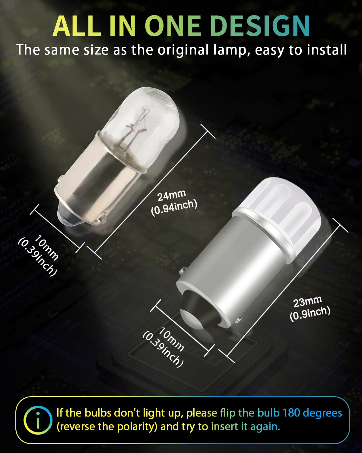 BA9S LED Car Bulbs - BA9 53 37 1895 1891 LED Bulb Pink (Pack of 10) - Super Bright Interior Lights for Car License Plate, Side Marker, Dome Lights - Perfect for Night Driving & Vehicle Customization