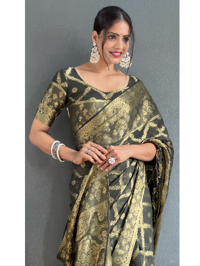 1 Minute Green Georgette Bandhani Print Stitched Ready-Made Saree - Perfect for Weddings, Parties & Festive Occasions