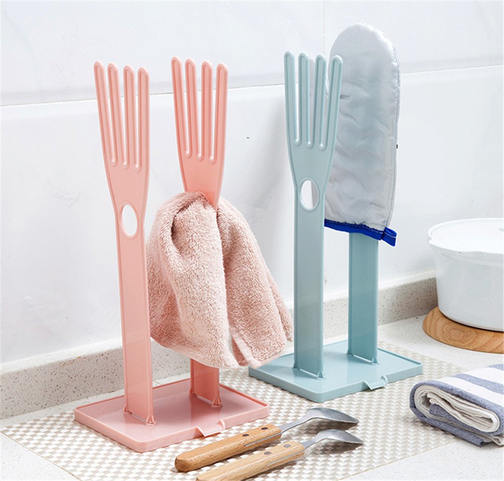 2-Pack Kitchen Rubber Gloves Holder & Drying Rack - Sink Organizer for Dish Towels, Sponges & Cleaning Tools - Space-Saving Bathroom & Kitchen Accessories for Organized Home