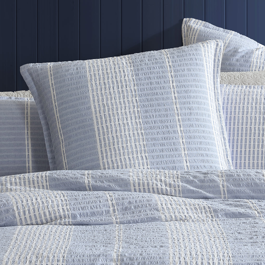 Hurley Slate European Pillowcase by Logan & Mason Platinum - Luxury Bedding for Modern Home Decor, Hotel Style Comfort