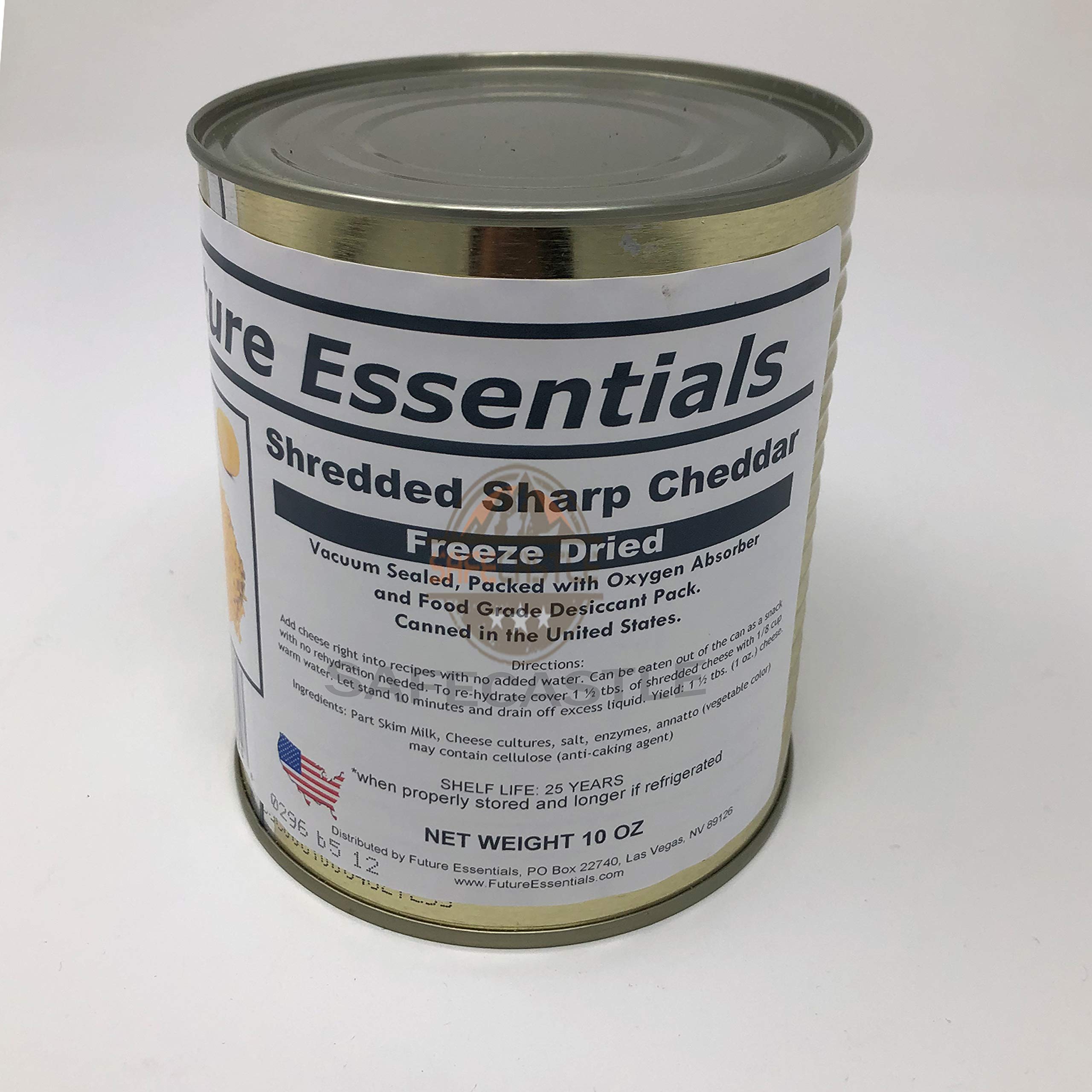 Freeze Dried Shredded Sharp Cheddar Cheese - 12 Cans (2.5 oz Each) | Long Shelf Life, No Refrigeration Needed | Ideal for Emergency Food Storage, Camping, Hiking & Survival Kits | Pantry Essential for Preppers & Outdoor Enthusiasts
