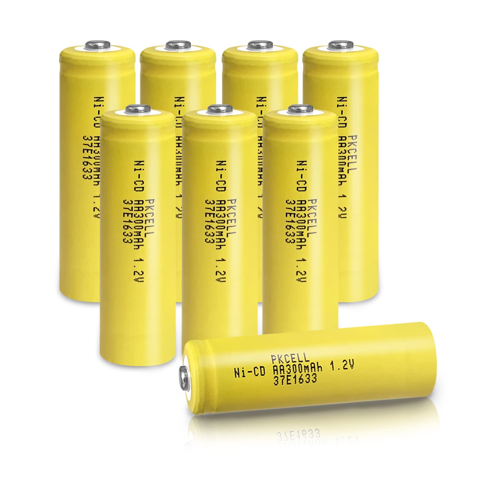 8 Pack Rechargeable AA Batteries 1.2V NiCd 300mAh - Long Lasting Power for Solar Lights, Garden Lamps, Outdoor Decor & Emergency Flashlights