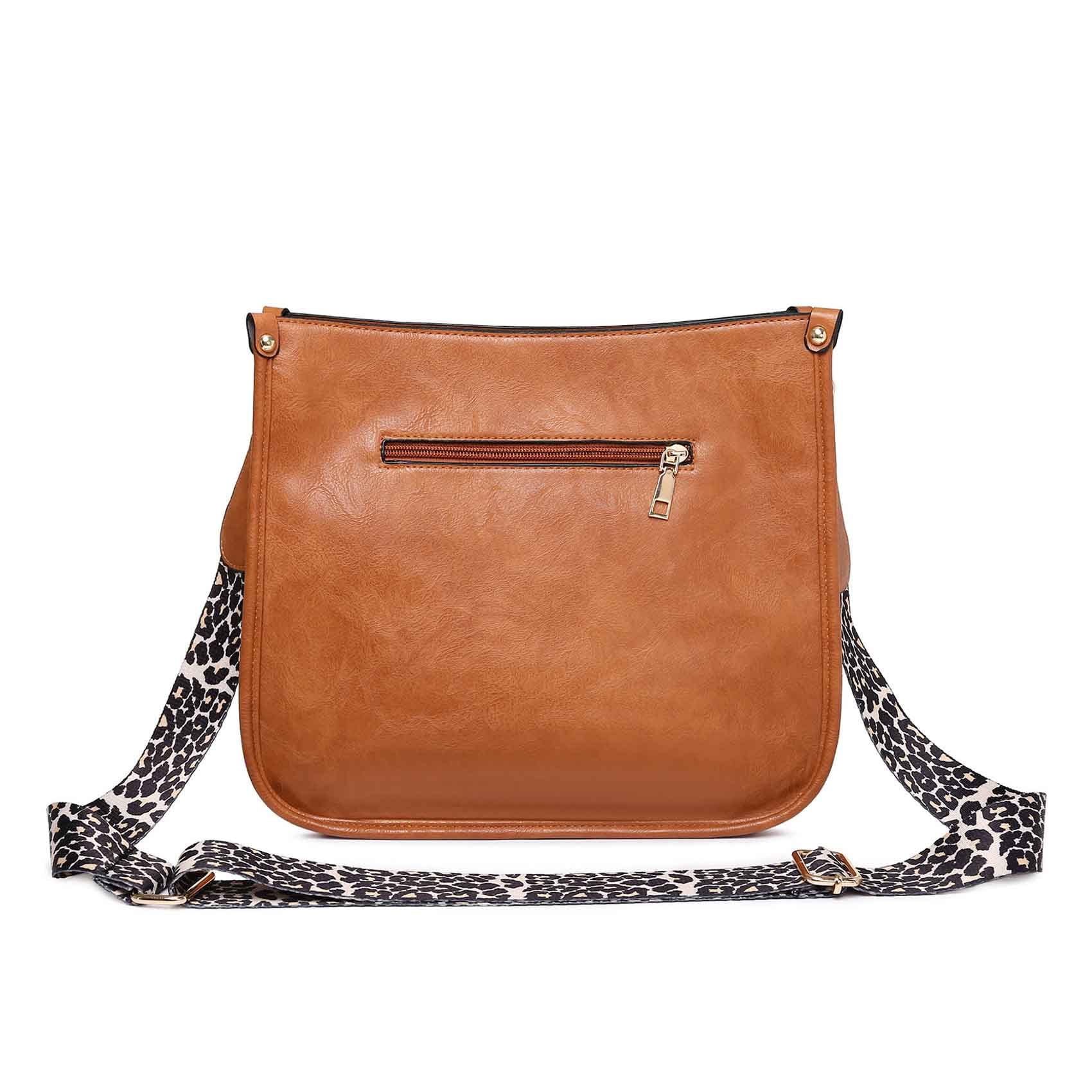 Stylish Leopard Print Crossbody Shoulder Bag for Women - Vegan PU Leather Messenger Purse for Casual Outings, Work & Travel