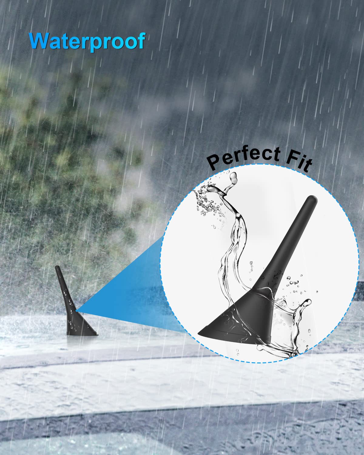 Universal Short Car Antenna 6.5 Inch - Mini AM/FM/DAB Radio Antenna Compatible with Most Vehicles - Compact Design for Improved Signal Reception - Perfect for Cars, Trucks & SUVs (Enhanced Driving Experience)