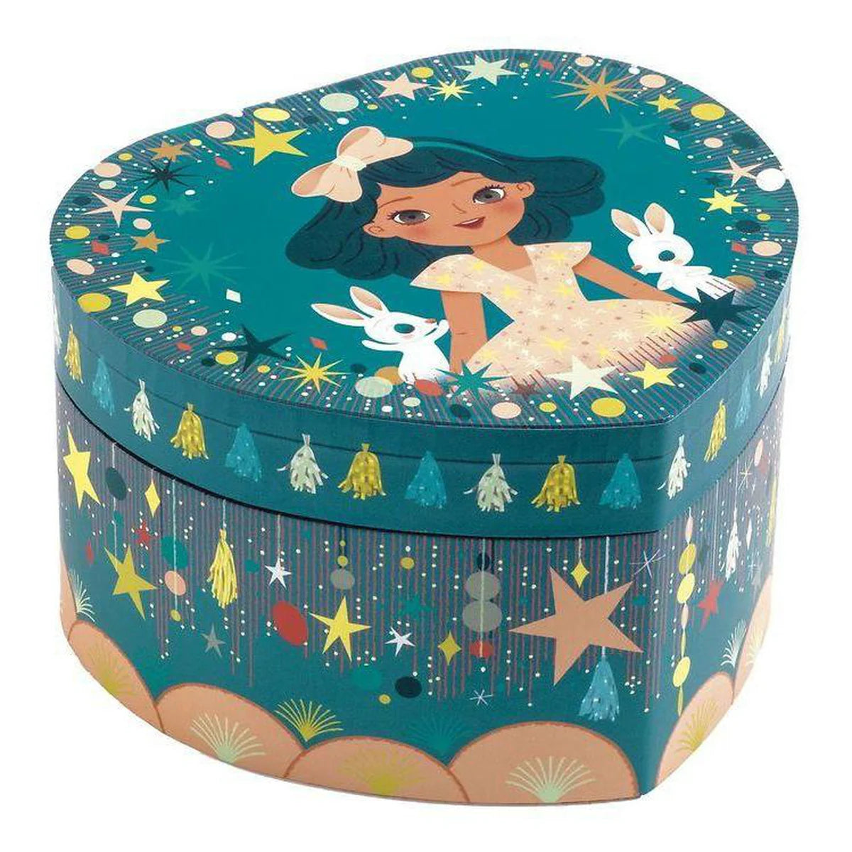Djeco Happy Party Musical Jewelry Box - Elegant Gift for Birthdays, Weddings & Special Occasions - Perfect for Home Decor & Jewelry Storage