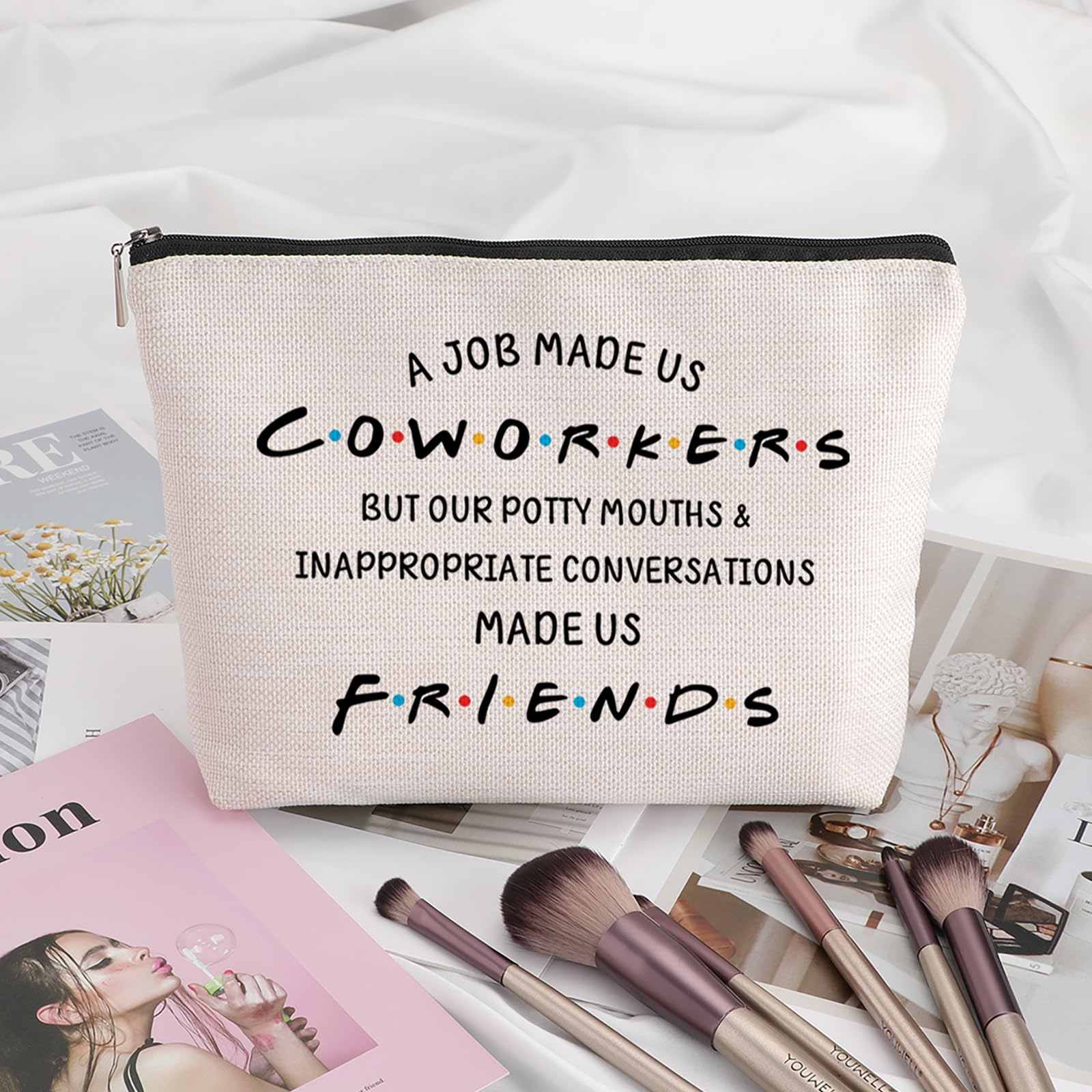 Best Coworker Farewell Gift - Travel Makeup Bag for Women | Office Going Away Present, Thank You Gift for Best Friend, Birthday Gift Idea | Perfect for Business Trips, Vacations & Daily Use