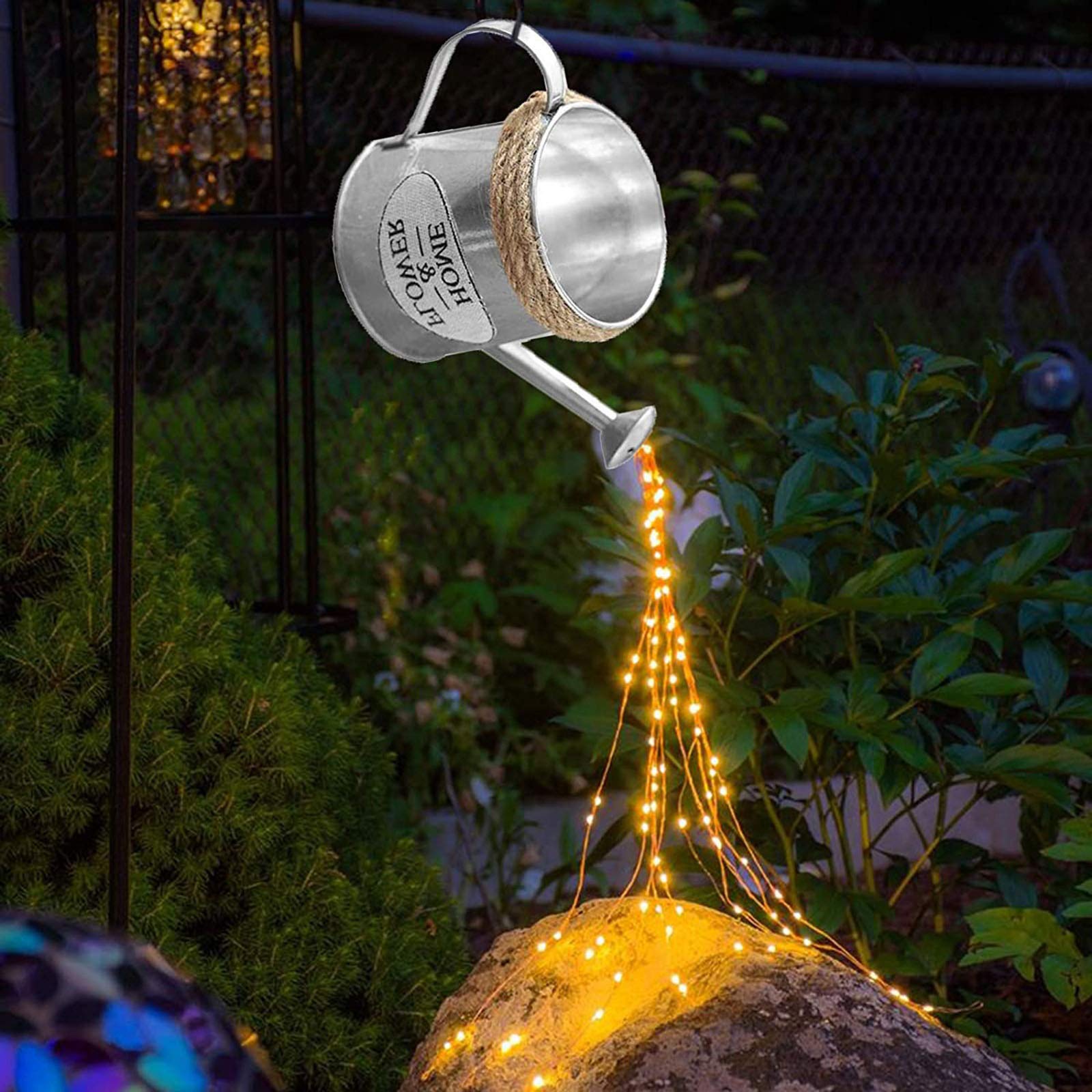 Tiffuniess Solar Garden Lights Outdoor - Waterproof LED Fairy String Lights with Watering Can & Copper Wire Decor for Patio, Yard, Pathway (Perfect for Garden Parties, Weddings & Landscape Lighting)
