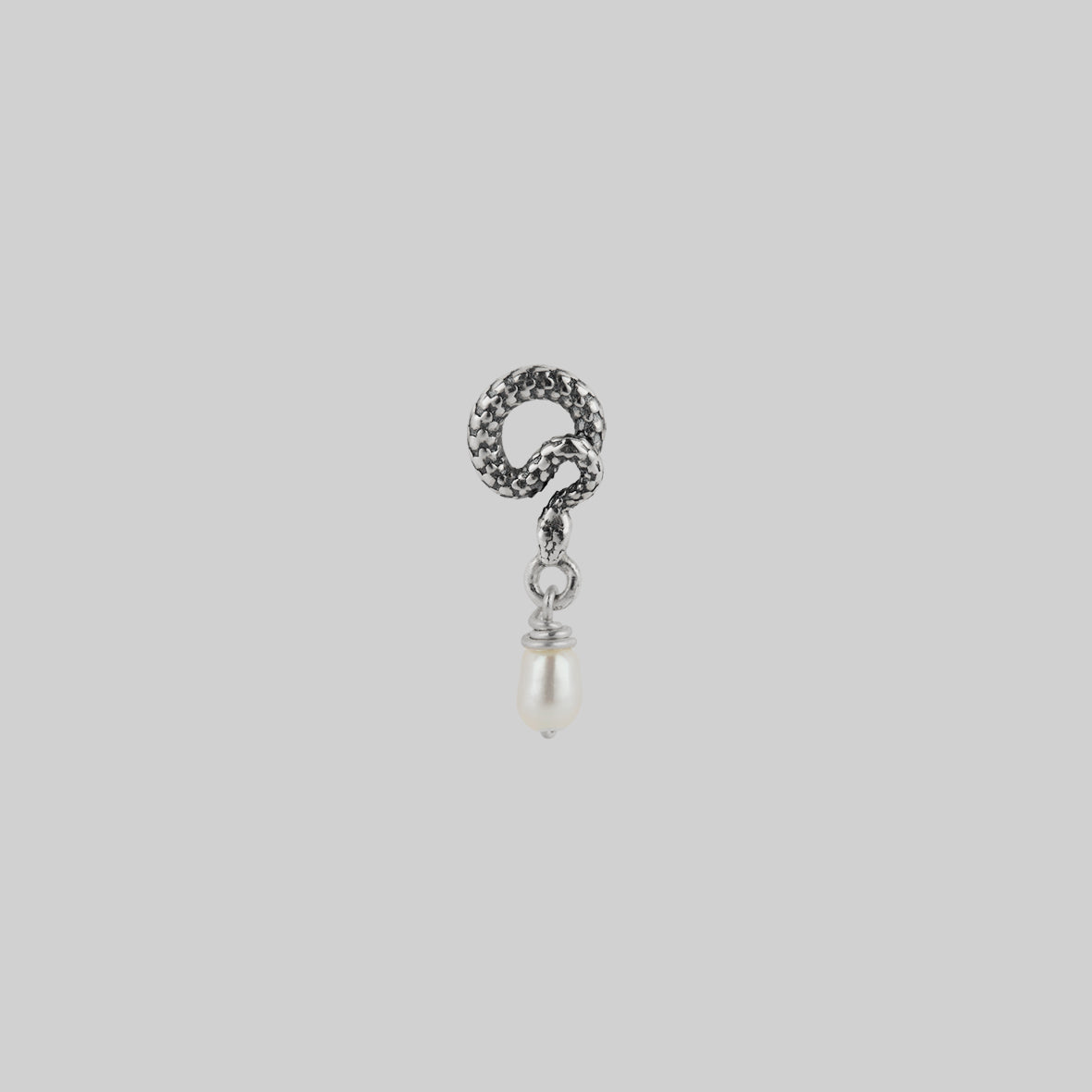 Serpentine Sea Snake Pearl Stud Earrings - Sterling Silver Jewelry for Women, Gift for Her, Perfect for Beach Weddings & Summer Fashion