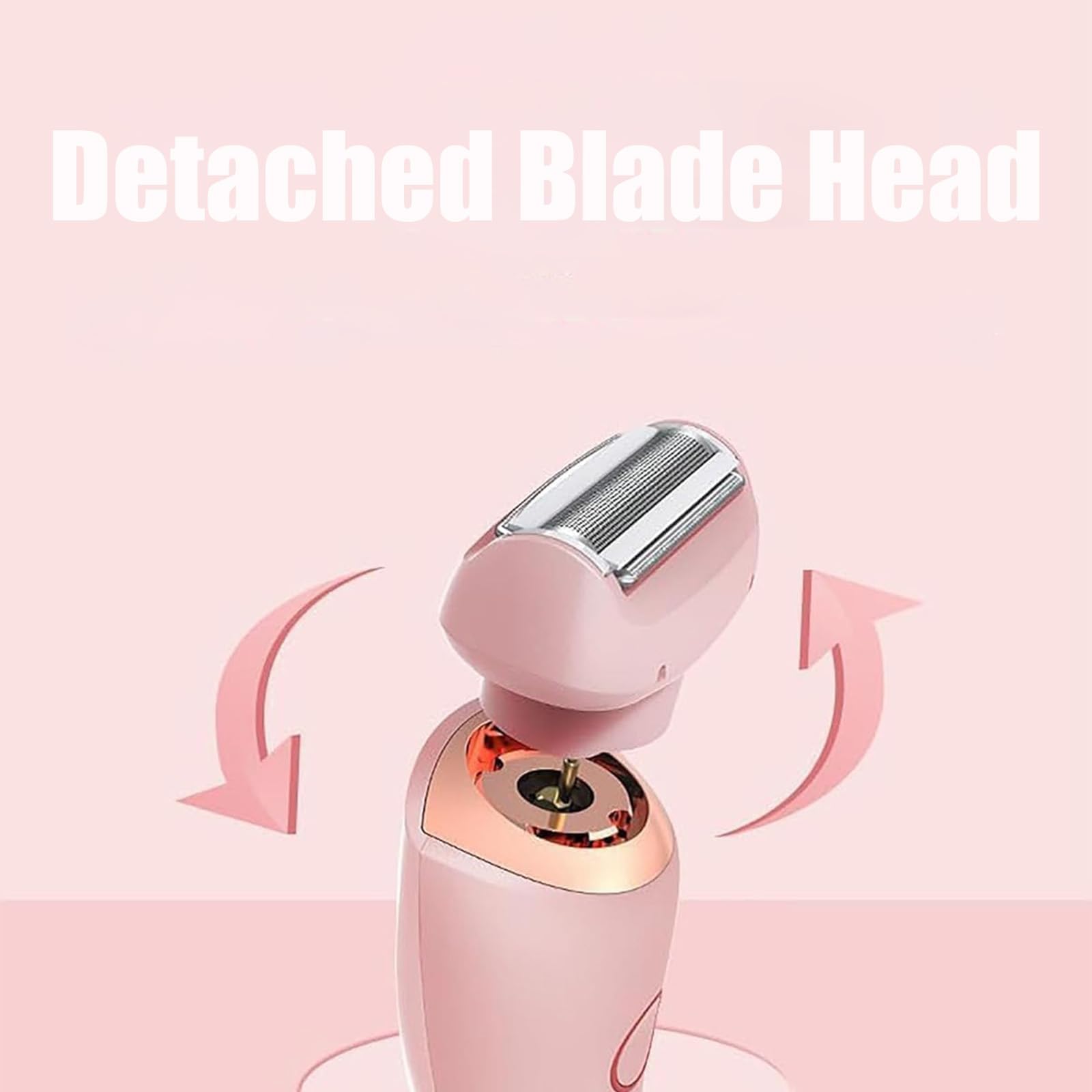 Bleumy 2-in-1 Painless Electric Razor for Women - Waterproof & Multifunctional Women's Shaver with LED Display (Pink) - Perfect for Travel, Bikini Line & Sensitive Skin Grooming