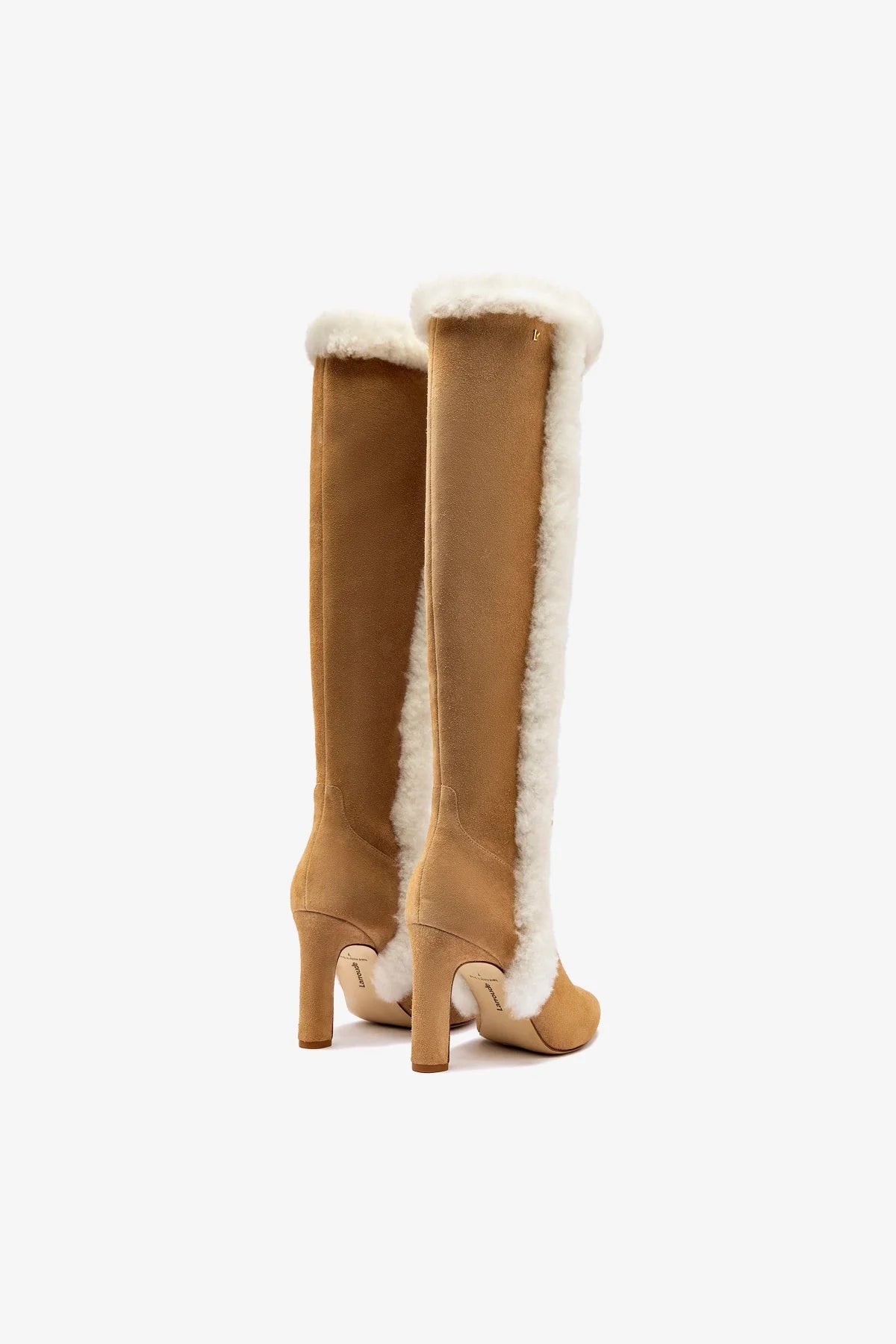 Cindy Hi Faux Fur Boots - Women's Peanut Suede & Natural Shearling Winter Boots for Cold Weather, Snow & Outdoor Activities