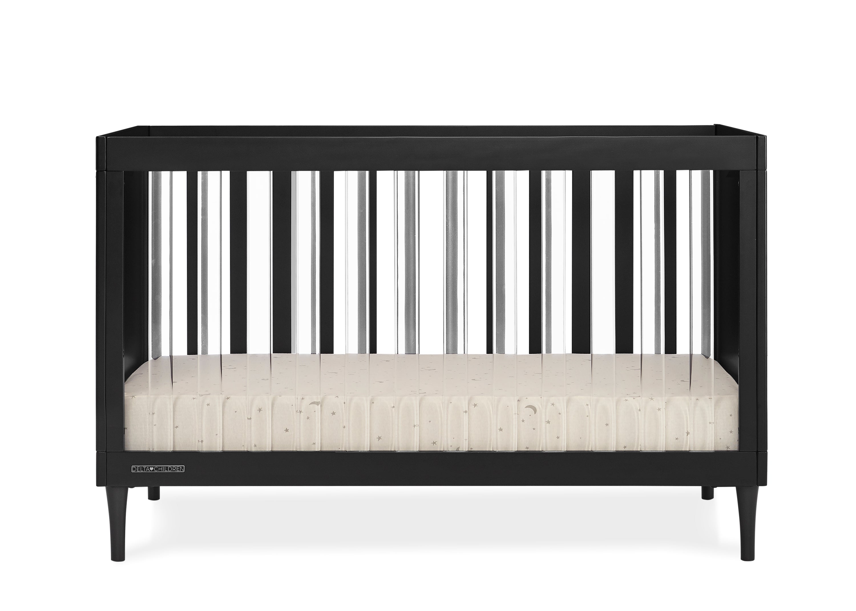 Bowie 4-in-1 Convertible Baby Crib - Toddler Bed, Daybed & Full-Size Bed - Safe & Stylish Nursery Furniture for Newborns to Teens - Perfect for Baby Rooms, Daycare Centers & Guest Bedrooms