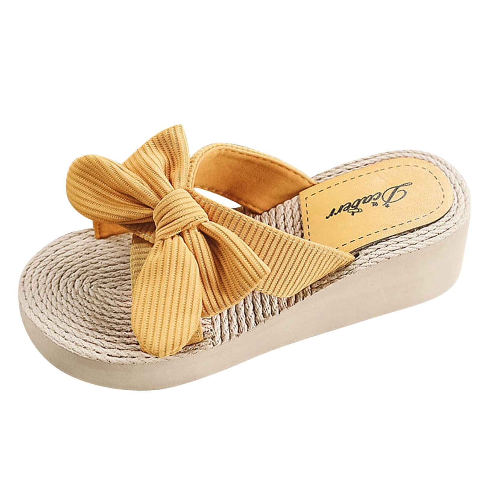 Women's Fashion Beach Slippers with Bow - Summer Casual Sandals for Spring & Wedge Comfort - Perfect for Poolside, Vacation & Outdoor Relaxation