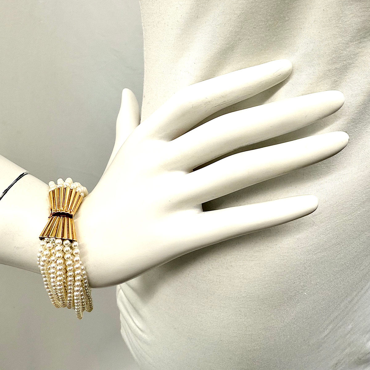 12 Strand Knotted 3mm Pearl Bracelet with 14K Gold Clasp - Elegant Pearl Jewelry for Women, Perfect for Weddings, Parties & Special Occasions