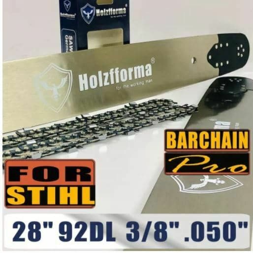 Holzfforma 28-Inch 3/8 .050 92DL Chainsaw Bar & Full Chisel Chain Combo for Stihl Saws - Perfect for Tree Cutting, Firewood Processing, and Professional Forestry Work