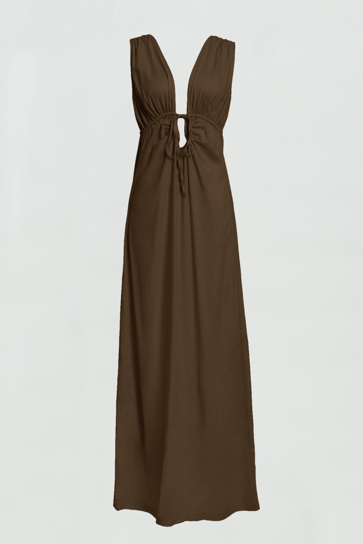 Calli Linen Dress for Women - Comfortable & Breathable Chocolate Brown Summer Dress - Perfect for Beach Vacations, Brunch Dates & Casual Outings