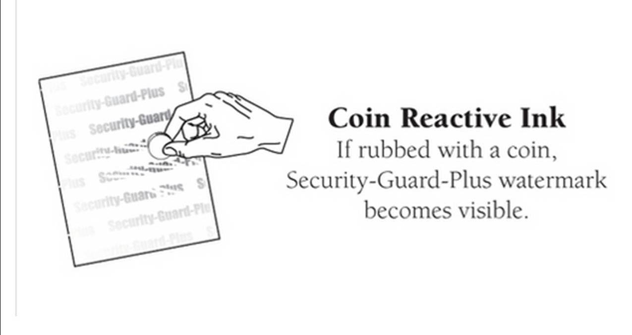 Laser Print Security Paper (SGP-25) - Double Perforations, Hidden 