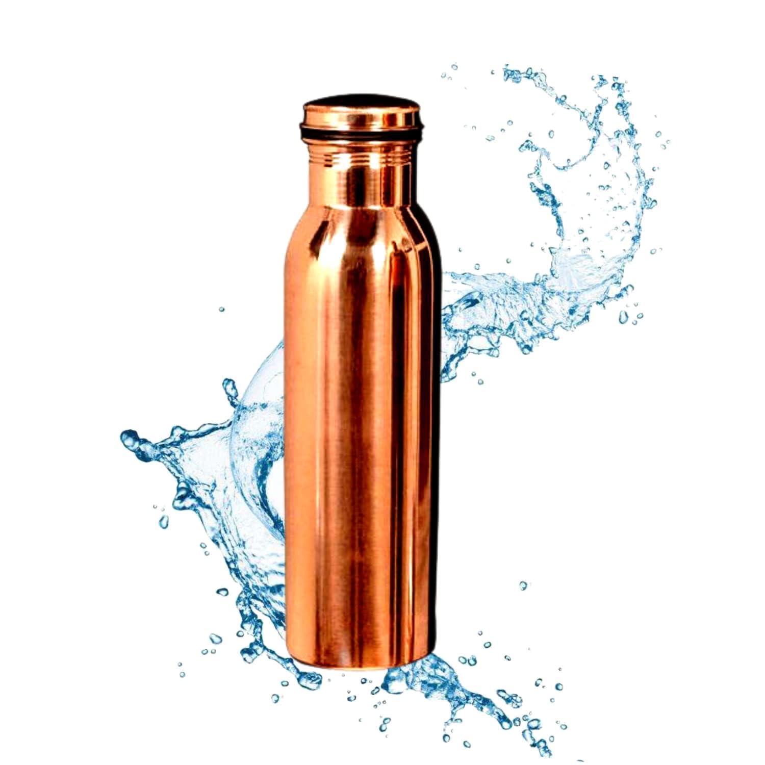 BPA-Free Plain Copper Water Bottle 1000ml (34oz) - Eco-Friendly, Leak-Proof, Keeps Liquids Hot/Cold for Hours - Perfect for Gym, Office, Travel & Outdoor Activities