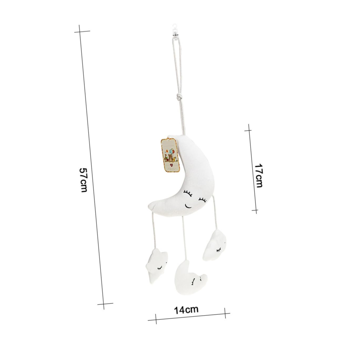 CORHAD Soft Plush Baby Rattle Toy with Music - White Hanging Infant Toy for Newborns & Toddlers - Perfect for Crib, Stroller & Playtime