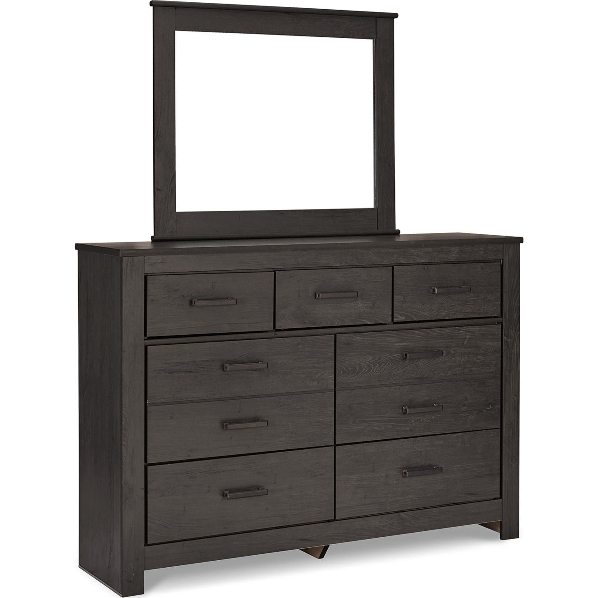 Brinxton 5-Piece King Size Bedroom Set - Modern Wooden Bed Frame, Nightstand, Dresser & Mirror - Perfect for Master Bedroom Decor & Home Furnishing