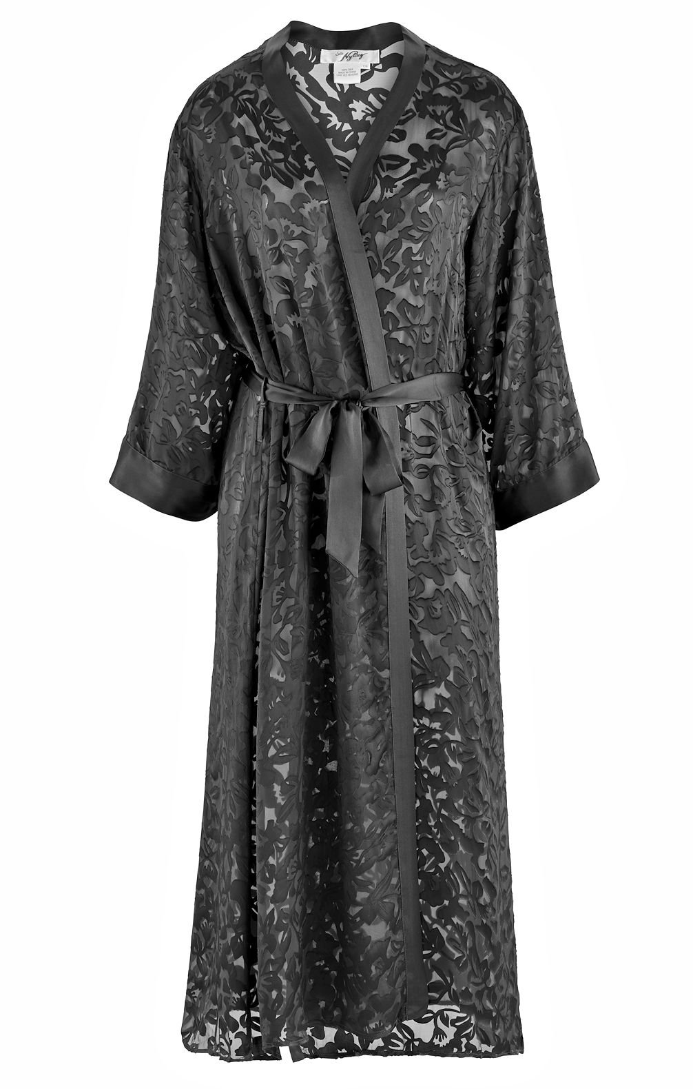 Nyteez Women's Silk Burnout Long Nightgown and Robe Set - Luxurious Sleepwear for Comfortable Nights, Bridal Loungewear, Spa Retreat Outfit