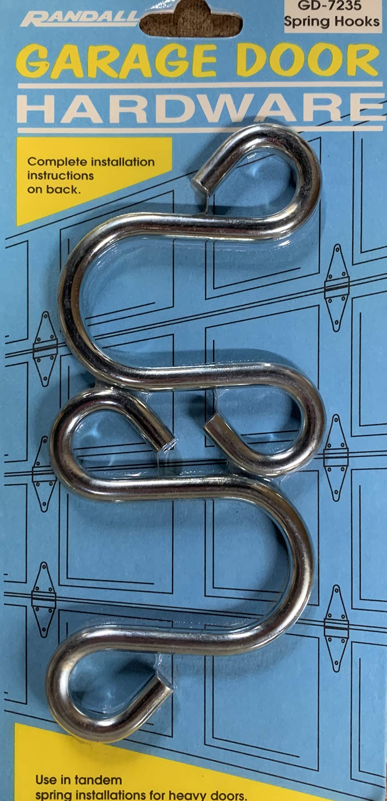 Randall Manufacturing Co., Inc Garage Door Spring Hooks - Heavy Duty Torsion Spring Hooks for Tandem Spring Installations - 2 Pack - Perfect for Garage Door Repair and Maintenance